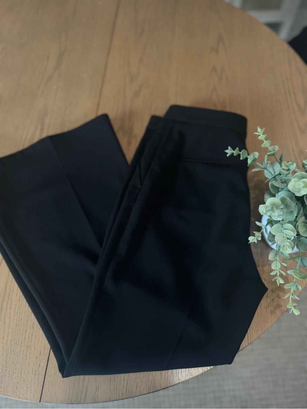 Stella McCartney Black Wool Wide Leg Trousers High Rise Tailored Dress Pants